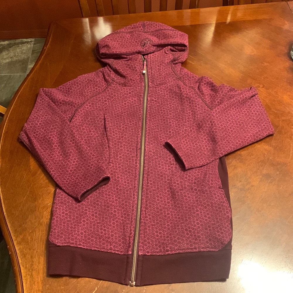 Lululemon Scuba Hoodie III Star Pixel Raspberry Bordeaux Drama size 10
